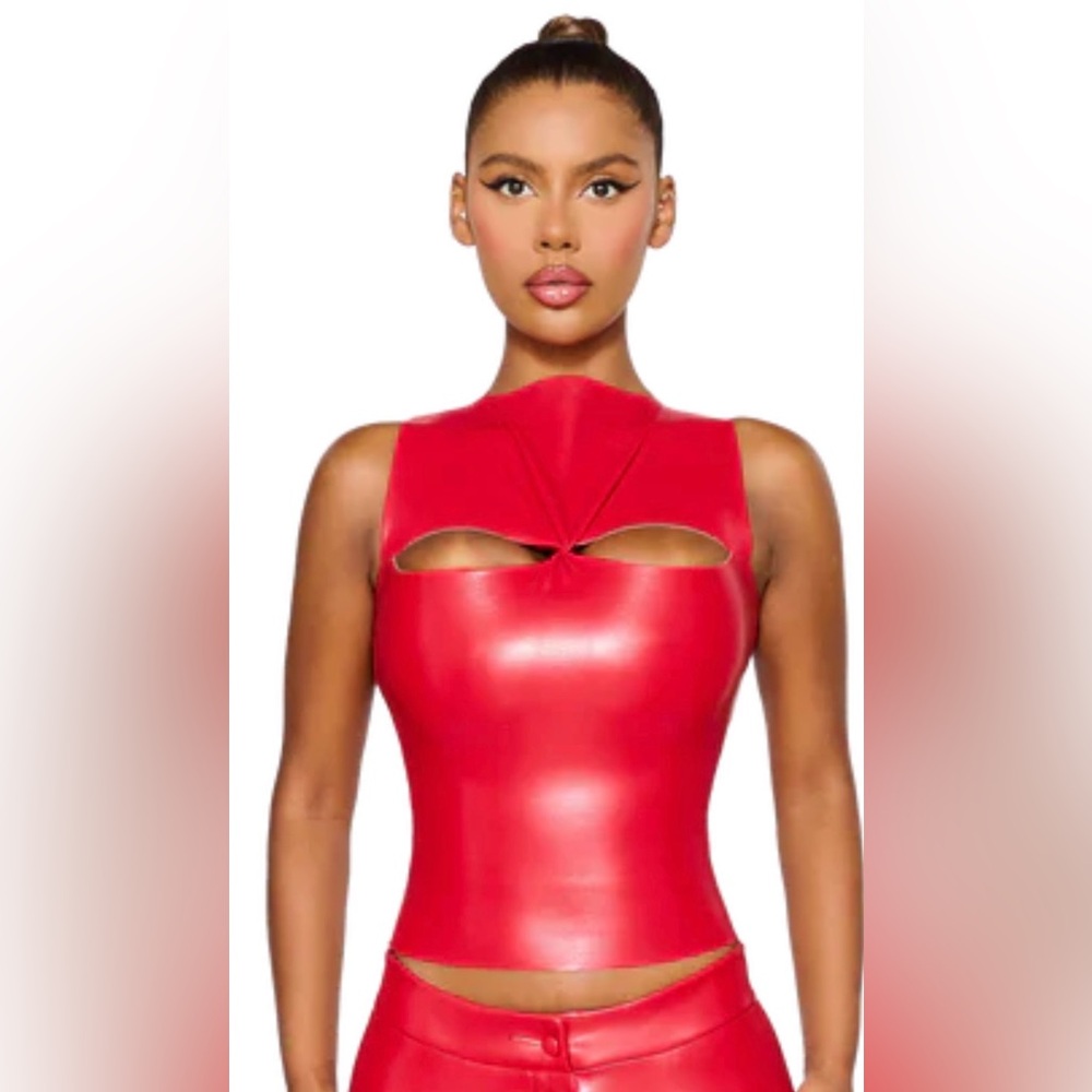 CouCoo Karakoram Cherry Juice Vegan Leather Top